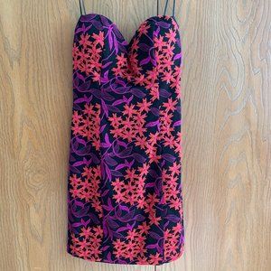 NWT Guess floral strapless mini cocktail dress XXS